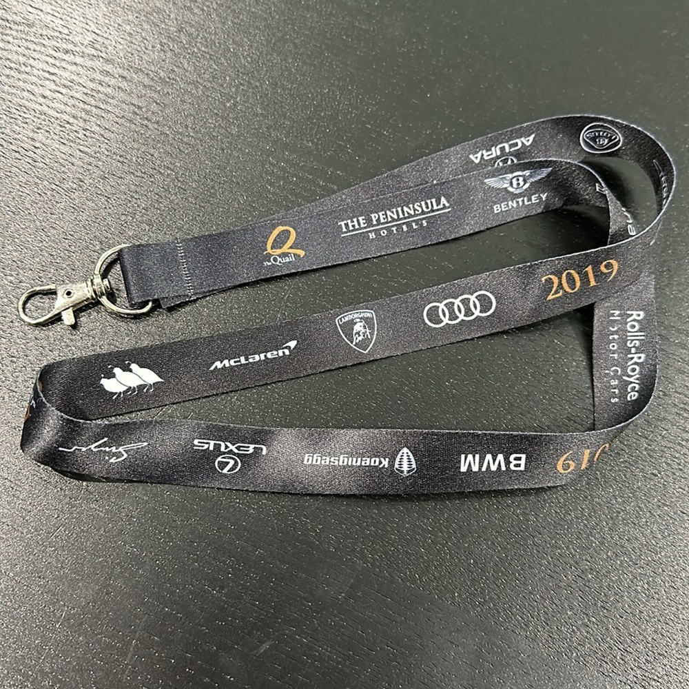 Quail Motorsports Car Show Lanyard with Sponsoring Brand Logos
